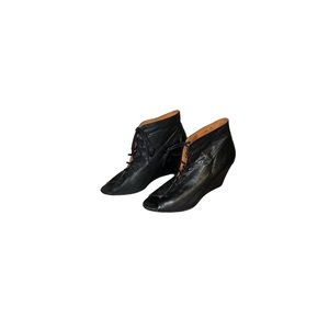 Marta Jonsson Black Leather Wedge Booties - Women’s Size 39